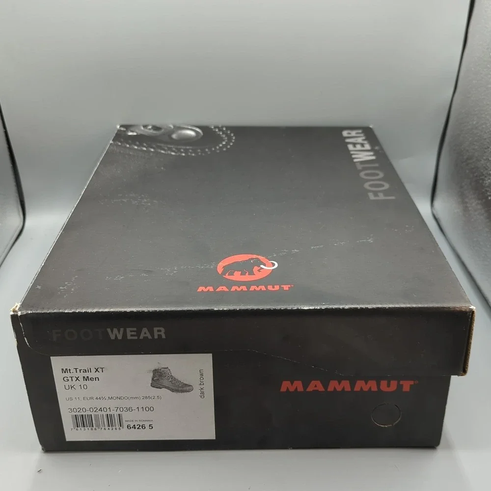 New Mammut Mt Trail XT GTX Mens Size 11 Hiking Boots Dark Brown Leather Gore-Tex